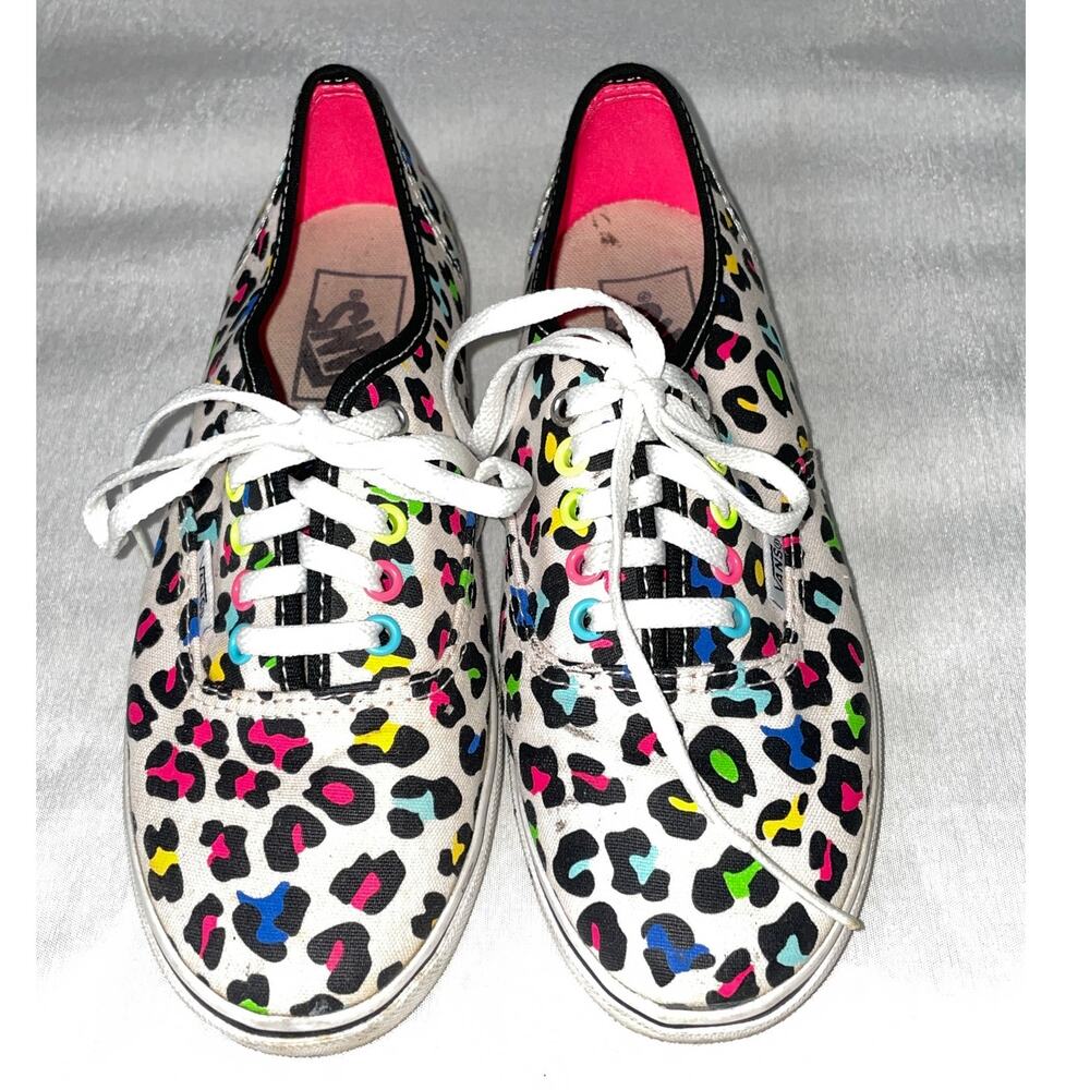 Vans Authentic Lo Pro Neon Leopard Sneakers - Women's Size 5